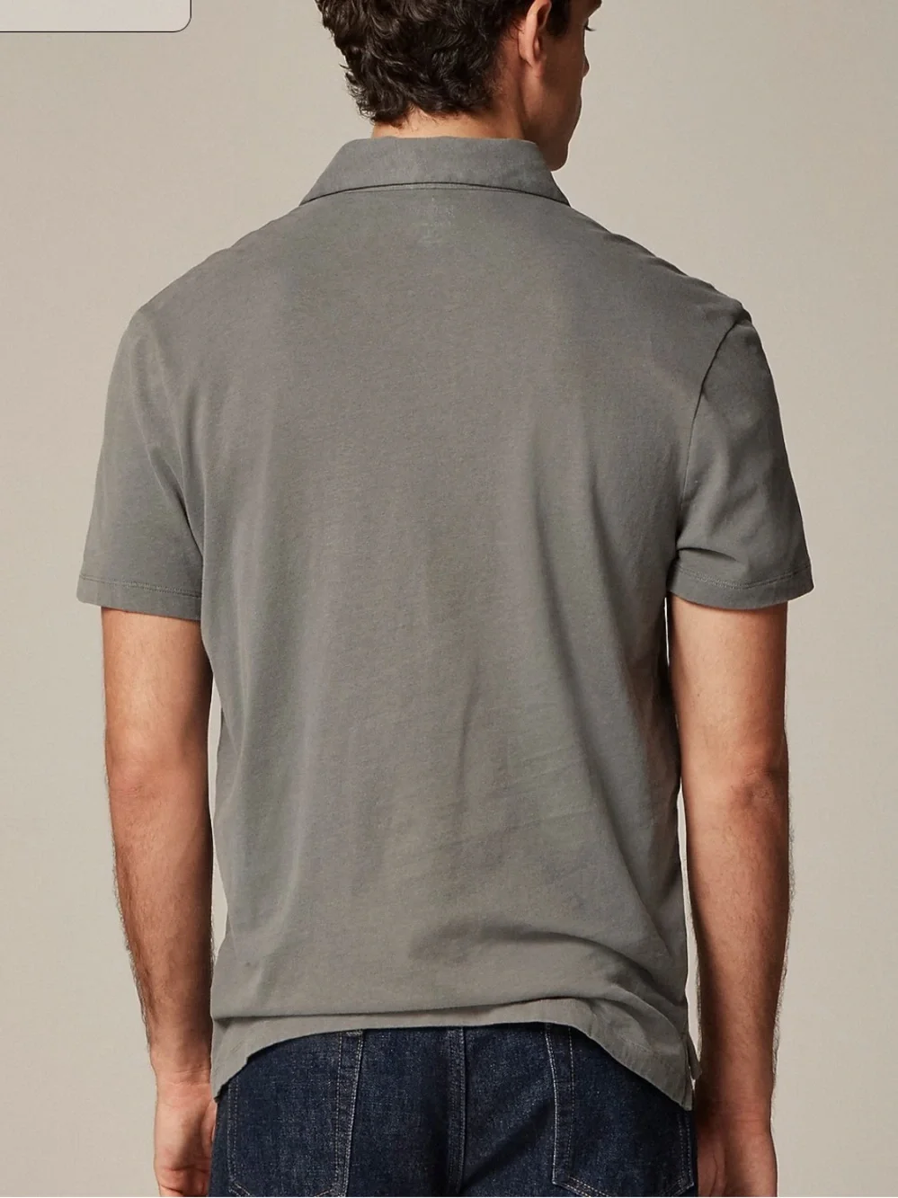 J crew dusty charcoal Sueded cotton polo shirt